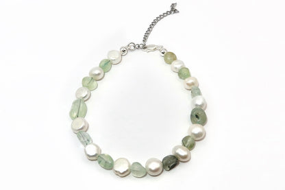 Prehnite Pearl bracelet