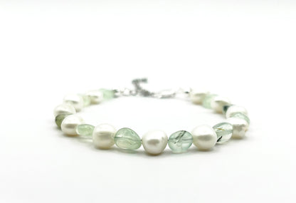 Prehnite Pearl bracelet