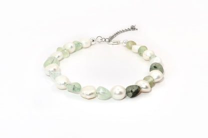 Prehnite Pearl bracelet