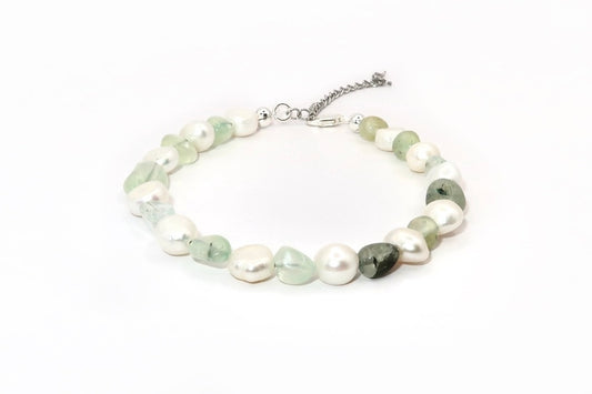 Prehnite Pearl bracelet